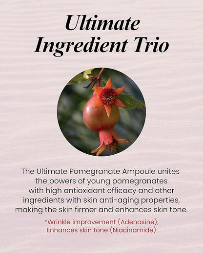 Sooryehan Ultimate Pomegranate Ampoule Set (55 ml/1.86 fl oz) - Skin Elasticity, Reduced Wrinkles & Skin Tone Improvement by LG Beauty. Collagen, Elastin, Vitamin C, Propolis,
