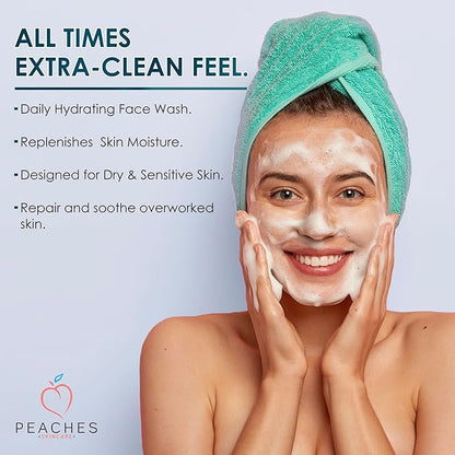 Post-Workout Vegan Face Wash with Gotu Kola, Lemongrass, and Eucalyptus – Refreshes and Cleanses Delicate Skin – Restore Cleanser (5.5 oz)