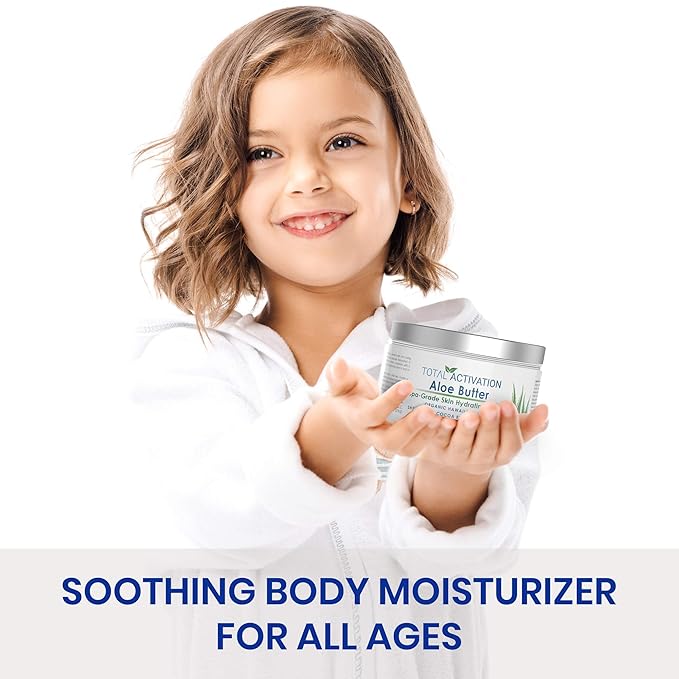 Total Activation Large 8 oz Hawaiian Aloe Vera Cream for Face, Moisturizer to use Day or Night, Anti Wrinkle Aloe Vera Lotion for Skin, Sunburn Relief, and Dry Skin