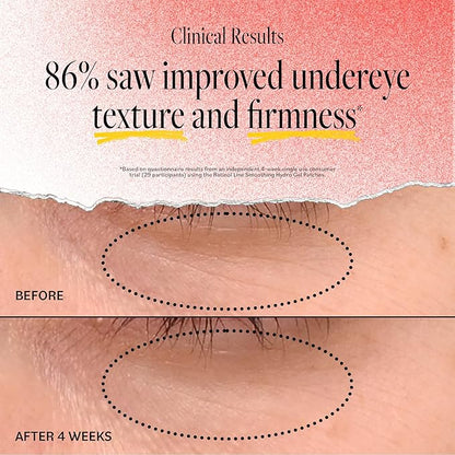 Derma E Retinol + Bakuchiol Under Eye Patches (30 Pairs) Non-Irritating, Line Smoothing Hydro Gel Eye Patches with Rose Water & Real Hibiscus Petals, Helps Reduce Fine Lines, Crow's Feet, 60ct