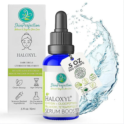 Skin Perfection Haloxyl Anti-aging Under-eye Diy Serum Booster Peptides for Dark Circles, Discolorations Blue Passion Flower .5 Oz, 300 Drops