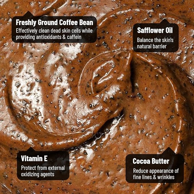 Cocoon Dak Lak Coffee Face Polish with Cocoa Butter & Safflower Oil. 100% Vegan Exfoliating Scrub for Smooth & Glowing Skins | Anti Blackheads, Enlarged Pores, Wrinkles & Fine Lines (5.07 fl oz)