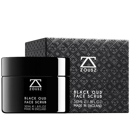 ZOUSZ Black Oud Charcoal Mens Face Scrub Mask – Exfoliating Clay Face Mask & Deep Cleansing Facial Scrub with Activated Charcoal, Salicylic Acid & Hyaluronic Acid – Revitalize skin – 50ml