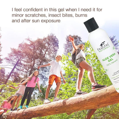 All-Natural Aloe Vera Gel 8 oz (2-Pack Gift Set) - No Synthetic Carbomer or Acrylate - 100% Natural Aloe Vera Soothing Gel - After Sun Exposure Skin Care - Fragrance Free Vegan Gluten Free