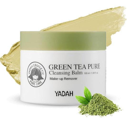 YADAH Green Tea Cleansing Balm (3.38fl oz) - Makeup Remover, Moisturizing, Residue-Free. Korean Skin Care. Vegan, Hypoallergenic.