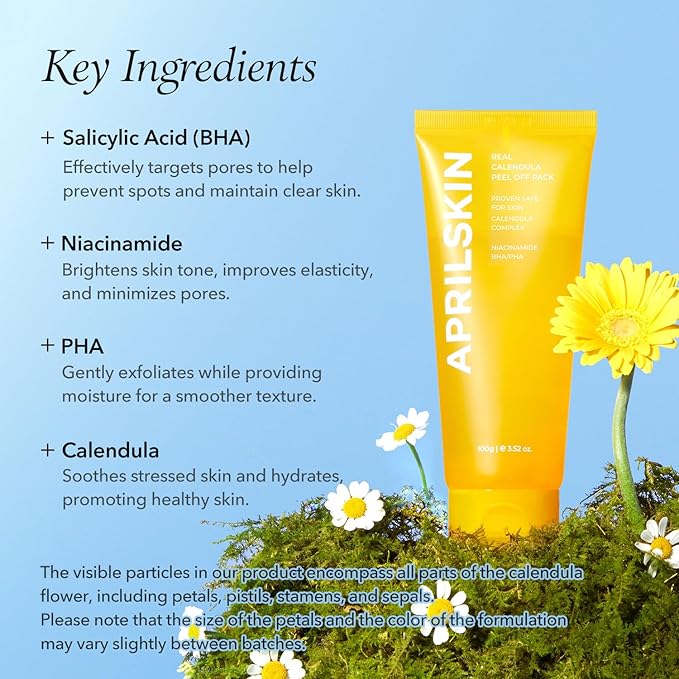 APRILSKIN Glow Reset Mask Duo: Calendula Flower Infused Peel Off Mask & Carrotene IPMP 3-Min Quick Dry Pore Caring Clay Mask