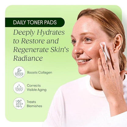 JiYu Toning Polish Pads - Korean Skincare for Dark Spots, Wrinkles & Dull Skin - Hydrating Facial Treatment with Snail Mucin, Niacinamide, Peptides & Centella - 100 Count