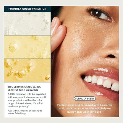 Skin Lucent-C, Vitamin C Serum for Face. Professional Facial L-Ascorbic Acid, Ferulic Acid Formula with Niacinamide. Clinical Skincare for Luminous Firm Skin. 1oz Pump