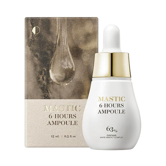 Mastina Mastic Ampoule - Facial Serum for Glass&Radiant Skin. White Mastic Complex 63% + Tranexamic Acid 2% + Niacinamide 5% Acid, Korean Skin Care (Dropper, 0.5fl oz)