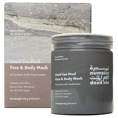 Dead Sea Mud Mask for Face & Body with Trace Minerals - Harvested from Jordan - Pore Reducer Mud Mask for Acne Skin - Gentle Dead Skin Remover for Face - Hydrating Facial Mask