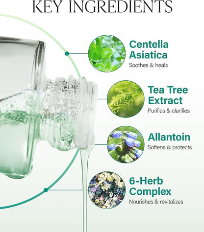 ABOUT ME SOOP Calming Aqua Toner – Korean 90.6% Jeju Cypress Water pH Balancing Toner for All Skin Types – Daily Gentle Exfoliation with Mandelic Acid & Centella – Korean Skin Care – 6.59oz, 195ml