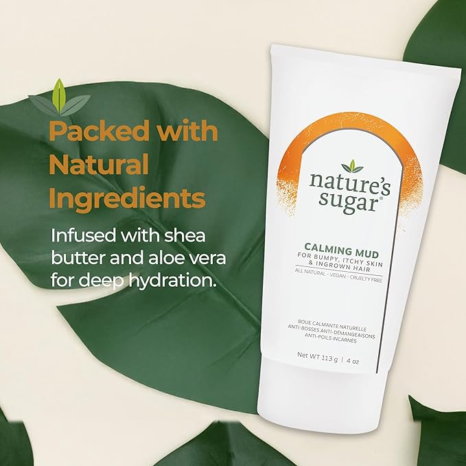 Nature's Sugar - Calming Mud Mask – Deep Pore Cleansing Mask for Face & Body Relief – Detox Skincare for Ingrown Hair, Bumpy, Itchy Skin & Recovery – Spa Treatment with 100% Hungarian Mud – 355 mL