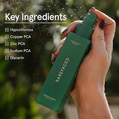 Barefaced Clean Slate Spritz 4 Fl Oz - Hypochlorous Acid Mist for Face & Body, Cleanses Skin on the Go, Setting Spray For Makeup, Boosts Hydration, Reduces Redness, and Soothes Sensitive Skin