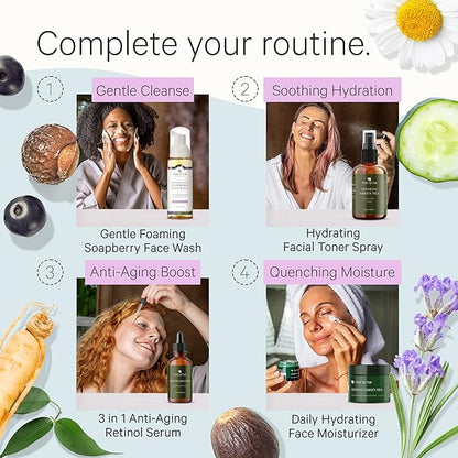 Tree to Tub Sensitive Skin Face Wash for Dry Skin - Moisturizing Gentle Face Cleanser for Women & Men, Hydrating Foaming Facial Cleanser, Daily Face Soap w/Organic Aloe Vera, All Natural Lavender Oil