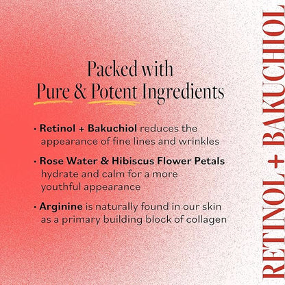 Derma E Retinol + Bakuchiol Under Eye Patches (30 Pairs) Non-Irritating, Line Smoothing Hydro Gel Eye Patches with Rose Water & Real Hibiscus Petals, Helps Reduce Fine Lines, Crow's Feet, 60ct