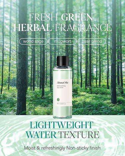 ABOUT ME SOOP Calming Aqua Toner – Korean 90.6% Jeju Cypress Water pH Balancing Toner for All Skin Types – Daily Gentle Exfoliation with Mandelic Acid & Centella – Korean Skin Care – 6.59oz, 195ml