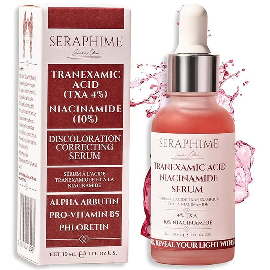 Tranexamic Acid TXA 4% + Niacinamide 10% Serum – Discoloration Correcting Serum with Alpha Arbutin, Pro-Vitamin B5, Phloretin Dark Spot, Hyperpigmentation, Uneven Skin Tone Corrector 1 fl oz
