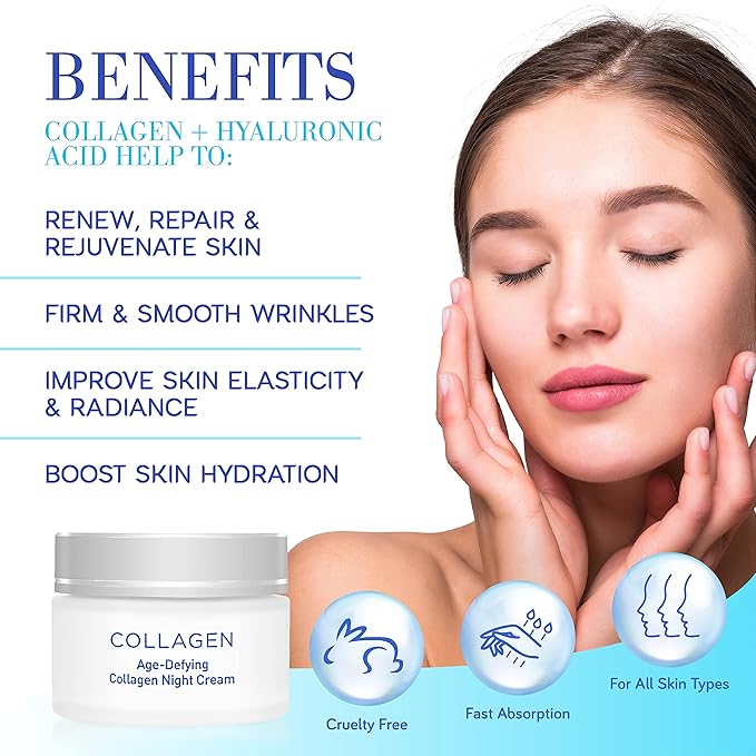 Edom perfect Collagen Age-Defying Night moisturizer Cream, for all skin types 1.7 fl.oz